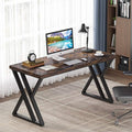 Tribesigns 55-Inch Writing Desk Computer Office Desk with Metal Legs and Wood Tabletop Modern Simple Study Table for Writing and Studying Industrial Laptop Workstation for Home Office