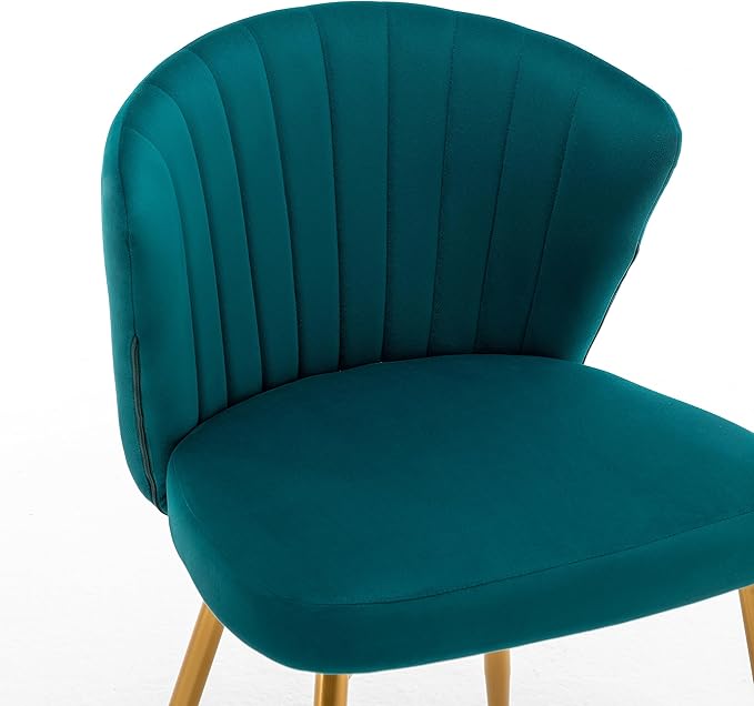 Modern Velvet Accent Chair for Living Room Bedroom Entryway or Small Spaces with Channel-Tufted Design Comfortable and Trendy Armless Seat Greenish Blue