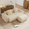 KEIKI 2Seat Modular Boneless Velvet Sofa Couch for Casual Home Bedroom Studio Style Conscious Homeowners Luxurious Elegant Sophisticated Refined Design Stylish Design Light Camel