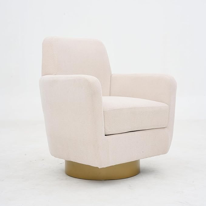 360 Degree Rotation Armchair Cotton Linen Skin Friendly Fabric Ergonomic Design Living Room Chair Bedroom Chair Living Room Chair Suitable for Indoor Home