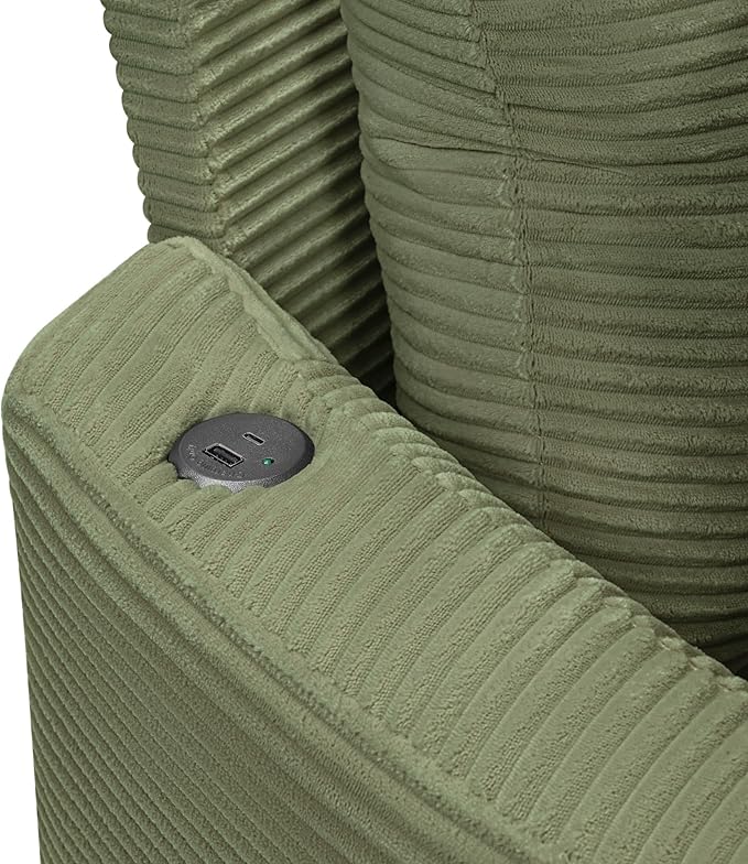 JUSTONE Ultimate Comfort 102.3 Oversized Sofa Bed Double Chaise Lounge with Deep Seat &amp USB Charging Multi-Functional Green Loveseat for Living Room