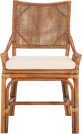 SAFAVIEH Home Collection Donatella Tropical Coastal Honey &amp White Rattan Chair