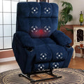 FLEXISPOT XL5 Dual OKIN Motor Power Lift Recliner Chair for Elderly Lay Flat Electric Recliner with Massage &amp Heat USB Ports Fabric Reclining Sofa for Living Room Bedroom Blue