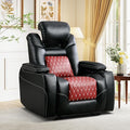 ANJ Power Recliner ChairHome Theater Seating with Adjustable HeadrestCup HoldersUSB PortHidden Arm Storage(Black)
