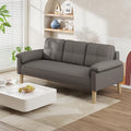 Ahomly 3-Seater Sofa Couch with Padded Armrests Deep Seat Comfortable Backrest and Solid Wood Legs – Easy to Assemble (Gray)