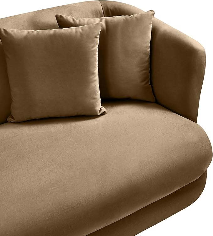 Meridian Furniture 699Beige-C Alder Collection Modern | Contemporary Chair with Ultra Luxe Beige Velvet 460 GSM Velvet Solid Wood Frame 38 W x 36 D x 30 H Beige
