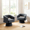 Accent Barrel Chair Set of 2 Modern Teddy Bear Velvet Club Chair 360° Swivel Degree Dressing Chair Suitable for Living Room Reading Room Bedrooms Office Blue