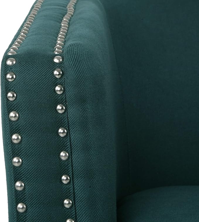 Christopher Knight Home Octavia Contemporary Fabric Swivel Chair Green Black 31.25D x 30.25W x 31.25H in