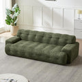 KEIKI 87.4 Cloud Couch Oversized 3 Seat Sofa with Button-Tufted Square Arm Deep Seat Chenille Seat for Living Room Guest Bedroom No Assembly Required Green