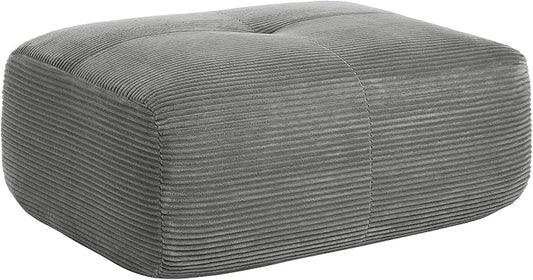 36.4 Corduroy Sofa Ottoman Footrest Stylish Couch Footstool Upholstered Ottoman for Living Room Bedroom Apartment(Grey