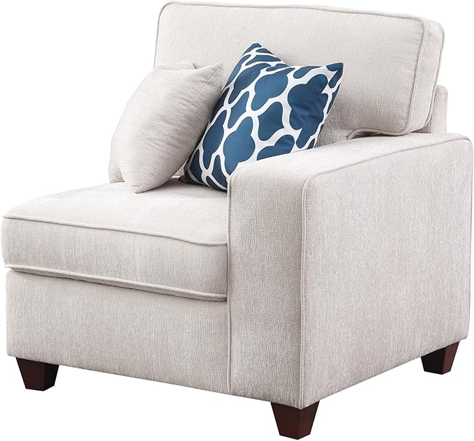 Ball &amp Cast 127 L-Shaped Sectional Couches for Living Room with Movable Ottoman2 Cup Holders &amp USB Ports7 Seat Chenille Upholstered Sofa W/6 Throw Pillows &amp Hidden Storage BoxDIY Combi
