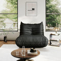 Lazy Floor SofaSingle Seat Fireside ChairBig Bean Bag Chair with Memory Foam Filled for Living RoomBlack