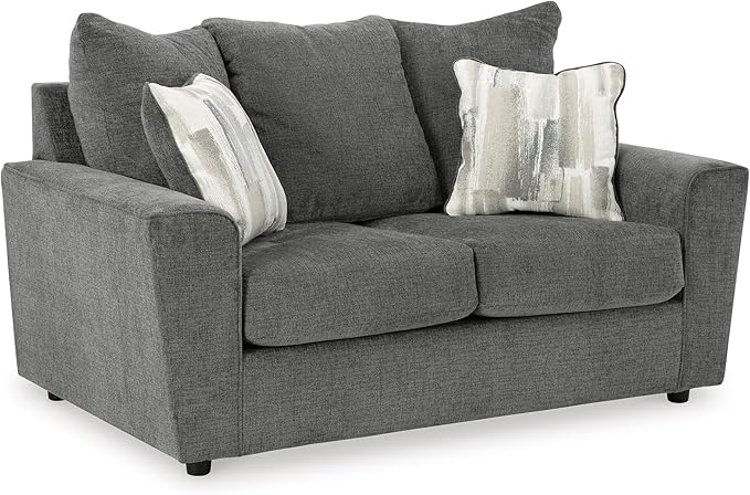 Signature Design by Ashley Stairatt Casual Loveseat with Flared Arms Gray