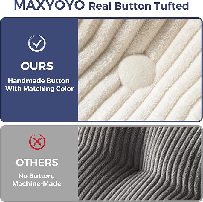 MAXYOYO Folding Sofa Bed L-Shaped Convertible Sofa Foldable Sleeper Couch with Pillow Portable Fold Out Chair Bed with Armrest Comfy Floor Lounge for Living Room Bedroom Beige