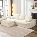 98.4 Cloud Modular Sectional Couch with ChaiseL-Shaped Modern Upholstered Sofa with Deep SeatCorduroy Sectional Couches for Living Room and BedroomNo Assembly Required(Beige)