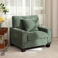 DOPEDIO Fabric Single Sofa Living Room Accent ChairDetachable Sofa Cover Comes with Decorative Pillows Spring Cushion and Solid Wood Frame Easy to Install (40inch Green)