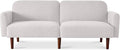 Best Choice Products 77 Mid Century Modern Boucle Loveseat Sofa Couch Convertible Sofa Sleeper Bed w/Real Wood Removable Armrest - Frost Gray