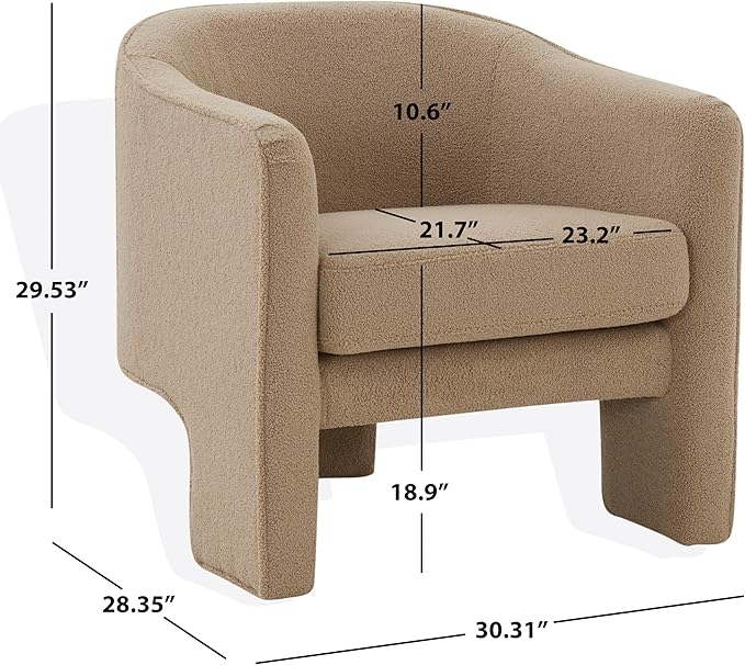SAFAVIEH Couture Collection Londyn Brown Faux Shearling Accent Chair (Fully Assembled)