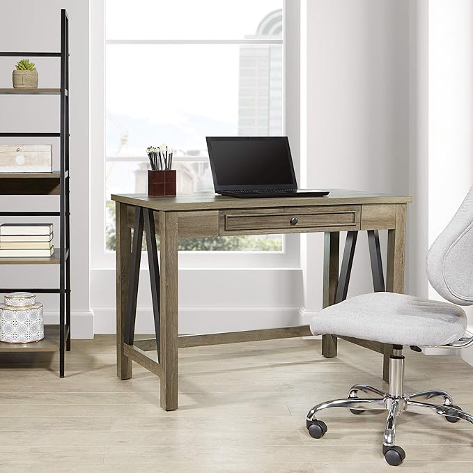 OSP Home Furnishings Braydon 42-Inch Wide Writing Desk Grey Oak