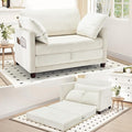 51 Convertible Sofa Bed 2 in1 Folding Sofa Bed Loveseat Sleeper Sofa for Small Spaces Fold Out Floor Couch with 2 Pillows for Apartment Living Room &amp Guest Room Beige Chenille Fabric