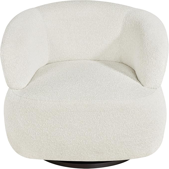 Swivel Accent Chair Modern Living Room Chairs Comfy Barrel Armchair Cozy Side Single Sofa Chair for Bedroom Reading Room Waiting Room Club Fully Assembled (Set of 1 New Beige)