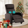 Massage Recliner ChairHome Theater Seating Single Sofa for AdultsReclining Seat with Backrest and FootrestModern PU Leather Wingback Seating for Living RoomOfficeApartment - Brown