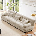 Modular Sectional Sofa 133.8 Oversized 3 Seater Sofa with 5 Pillows Deep Seat Long Sofa Chenille Comfy Soft Cloud Couch for Living Room (Light Coffee 3 Seat)