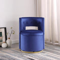 360° Swivel Accent Chair with Velvet PillowRound Storage Sofa Club Upholstered Barrel Modern Arm Chair for Nursery Living Room Hotel Bedroom Office Lounge Hotel Office (Blue)