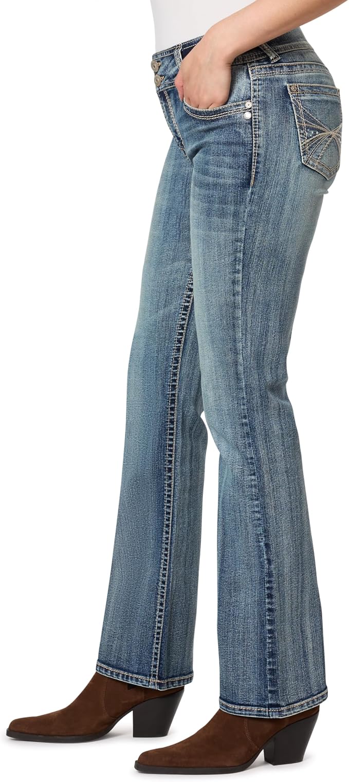 WallFlower Luscious Curvy Bootcut Jeans for Women Mid-Rise Insta Stretch Denim Size-Inclusive Juniors Jeans
