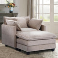 SweetGO corporation 40 Chenille Lounge Chair for Reading Modern Couch Cozy Sofa Bed Upholstered Living Room Single Sofa Accent Chair with Ottoman Coffee