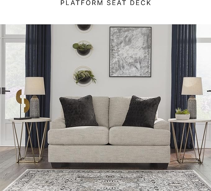 Signature Design by Ashley Vayda Contemporary Loveseat for Living Room Beige