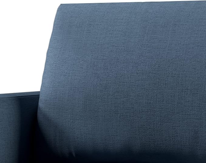 Generic Classic Linen Armchair Accent Chair with Bronze Nailhead Trim Wooden Legs Single Sofa Couch for Living Room Bedroom Balcony Navy Blue