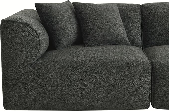 Luxury Living Room Double-Needle Cut Velvet Sofa 4-Seater with Pure Sponge Seat Cushions A Detachable Footstool and 3 Throw Pillows L Shaped Polyester Sofa for Living Rooms (Green-EK99)