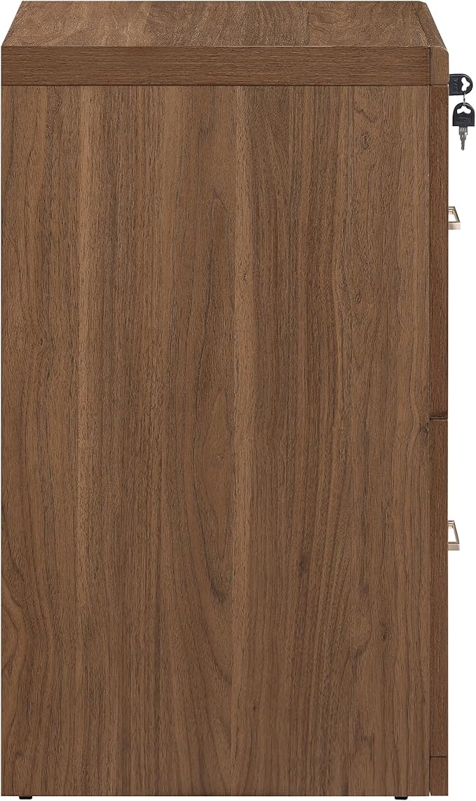 OSP Home Furnishings Alpine 2-Drawer Vertical File with Lockdowel Fastening System 16.75 inches Wide Majestic Walnut Finish