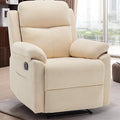 Recliner Chair Small Recliners for Small Spaces Upholstered Manual Recliner with Side Pockets Comfy Corduroy Chairs for Living Room Bedroom Reading Beige