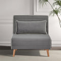 32 Convertible Sleeper Chair 3-in-1 Folding Sleeper Chair with Pillow 3-Position Adjustable Backrest for Living Room Bedroom Office Gray