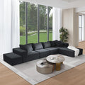 132 Modular Sectional Sofa Cloud Couch Sectional Modern Chenille Upholstered L-Shaped Sofa Set with 6 Pillows Deep Seat Comfy Couch for Living Room Free Combination No Assembly Required (Black)