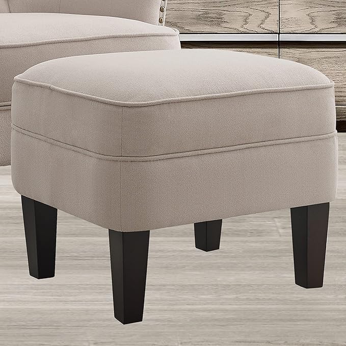 Rosevera McCarthy Furniture ottoman Arm Living Room Comfy Small Accent Chairs for Bedroom Standard Size Natural