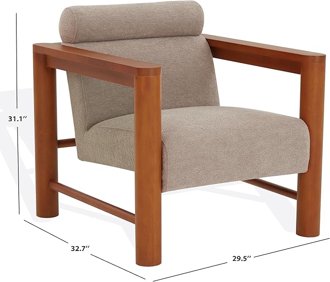 SAFAVIEH Couture Collection Nikolas Light Brown/Natural Boucle Accent Chair