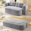 80 Convertible Folding Sofa Bed with Multi Functional BlanketKing Size Folding Mattress Sleeper Cloud Floor CouchCorduroy Boneless Sectional Couches for Living Room Bedroom (Light Grey)