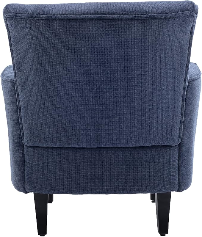 Armchair Modern Accent Sofa Chair with Linen SurfaceLeisure Chair with Solide Wood feet for Living Room Bedroom StudioBlue