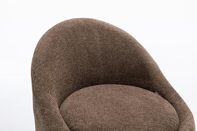 COLAMY Chenille Fabric 360 Swivel Accent Chair Set of 1 Brown