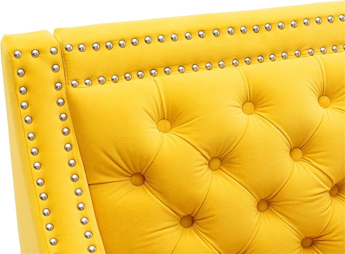 Accent Armchair Living Room Chair with Nailheads and Solid Wood Legs