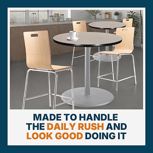 OEF Furnishings OEFCTG13636RCGY Premium Commercial-Grade Restaurant and Breakroom Cafe Table (Round 36 in Diameter 36 in Counter Height Round-Base Gray Frame Gray Nebula Laminate)