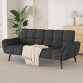 Futon Sofa Bed Convertible 77 Modern Linen Futon Couch Comfy Sleeper Sofa with Adjustable Backrests Couch Bed for Small Spaces Living Room Bedroom Apartment Dark Gray