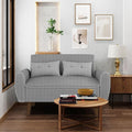 Shintenchi Small Modern Loveseat Couch Sofa Mid Century Fabric Upholstered 2-Seat Sofa Couch Love Seats Furniture for Small SpaceLiving RoomStudioApartment with 2 PillowsLight Grey