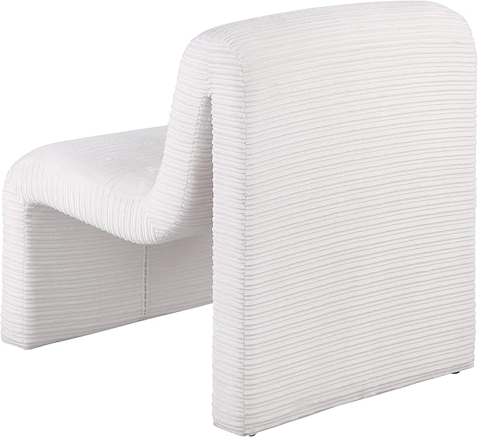 Coaster Home Furnishings - Drayton - Wood and Metal - Upholstered Armless Accent Chair with Sinuous Curves Ribbed Detailing and Foam Padding - Living Room - Ivory - 907525