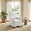 PeakPursuit Power Recliner Chair with Electric Adjustable Back USB Port &amp Side Pockets Single Overstuffed Recliner Chair for Living Room Bedroom or Home Theater Beige White