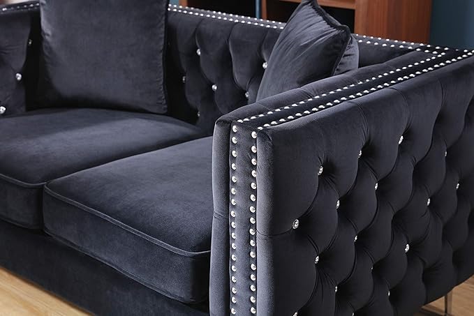 Glory Furniture Paige Love Seat Black. Living Room Furniture 30 H x 63 W x 34 D