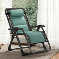 DoCred Comfy Folding Recliner Chair for Bedroom &amp Living Room Ice Touch Folding Reclining Patio Lounge Chair with Removable Tray for Indoor Outdoor